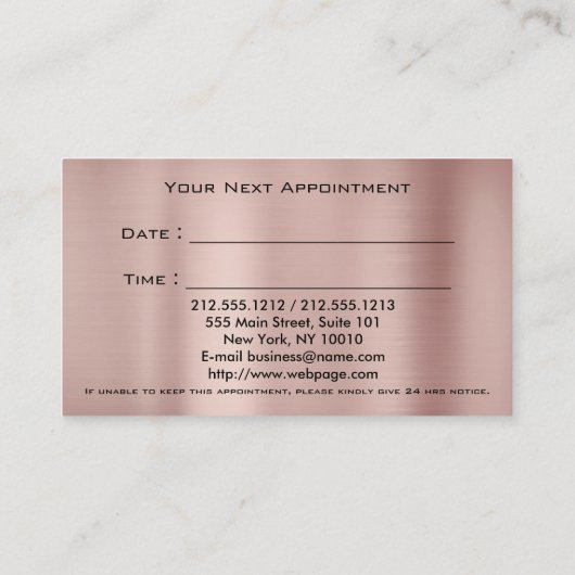 NAIL ARTIST-Visitekaartje Afsprakenkaartje (Achterkant)