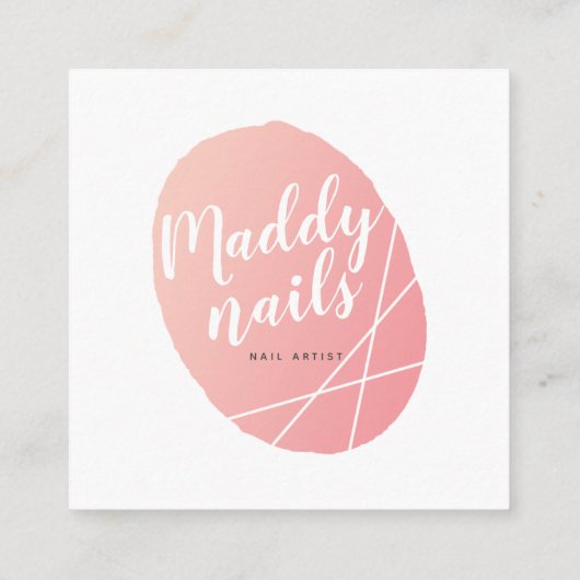 Nail Artist-Visitekaartjes, Nail Loyalty-kaarten Vierkante Visitekaartje (Achterkant)