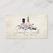 Nail Artist - Waterverf bloemenillustratie Visitekaartje (Voorkant)