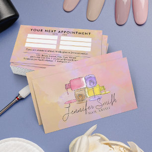 Nail Artist - Waterverf kunst pastels Visitekaartje