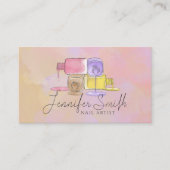 Nail Artist - Waterverf kunst pastels Visitekaartje (Voorkant)