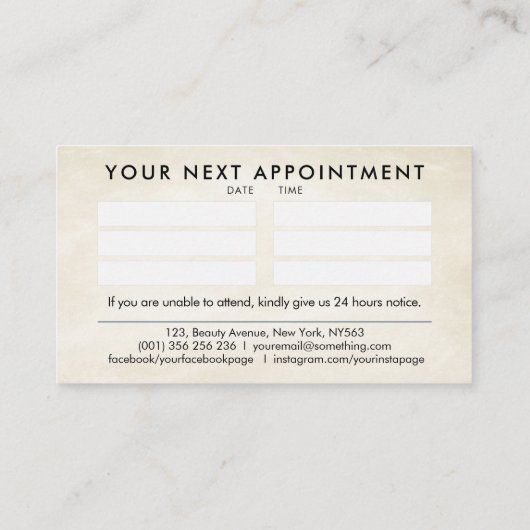 Nail Artist - Waterverf kunst Visitekaartje (Achterkant)