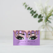 Nail Artist Wax Nails Lash Make-up Roze Groene Vio Visitekaartje (Staand voorkant)