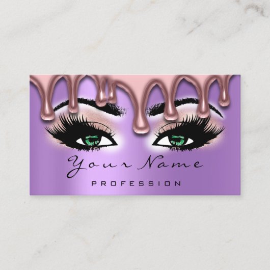 Nail Artist Wax Nails Lash Make-up Roze Groene Vio Visitekaartje (Voorkant)