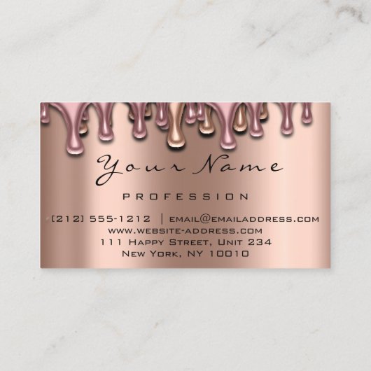 Nail Artist Wax stuurt Roos Lash Makeup Roze Groen Visitekaartje (Achterkant)