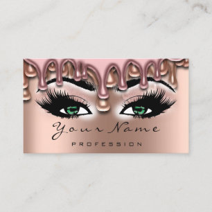 Nail Artist Wax stuurt Roos Lash Makeup Roze Groen Visitekaartje