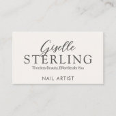 Nail Artist White Script Moderne QR-code Visitekaartje (Voorkant)