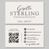 Nail Artist White Script Moderne QR-code Visitekaartje