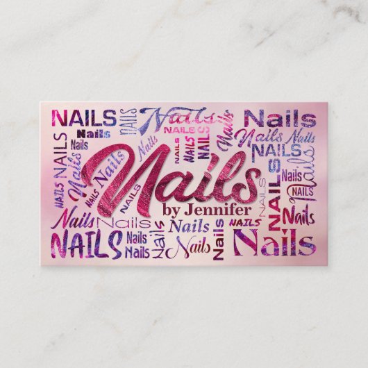Nail Artist Word Art - Glitter Poolse textuur Visitekaartje (Voorkant)