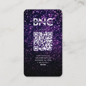 Nail Artist Zwart Paarse Glitter Instagram Modern Visitekaartje (Achterkant)