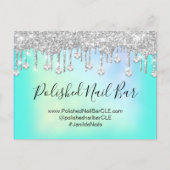 Nail Bar Beauty Studio Holographic Silver Diamond Briefkaart (Voorkant)