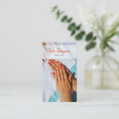 Nail Beaty Salon Makeup Artist Foto QR Code Visitekaartje (Staand voorkant)
