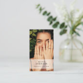 Nail Beaty Salon Makeup Artist Foto QR Code Visitekaartje (Staand voorkant)