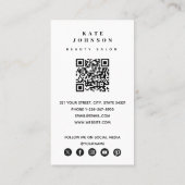 Nail Beaty Salon Makeup Artist Foto QR Code Visitekaartje (Achterkant)