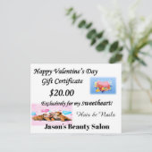 Nail & Beauty Salon, Barbershop, Cadeaubonnen Briefkaart (Staand voorkant)