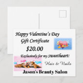 Nail & Beauty Salon, Barbershop, Cadeaubonnen Briefkaart (Voorkant / Achterkant)