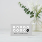 Nail | Beauty Salon Loyalty Card Grey Flowers (Staand voorkant)