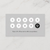 Nail | Beauty Salon Loyalty Card Grey Flowers (Voorkant)