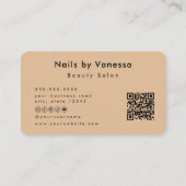 Nail Beauty Salon QR Code Rustiek Visitekaartje (Achterkant)