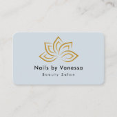 Nail Beauty Salon QR Code Soft Navy Visitekaartje (Voorkant)