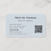 Nail Beauty Salon QR Code Soft Navy Visitekaartje (Achterkant)