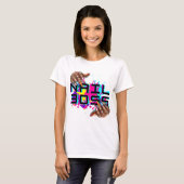 "Nail Boss" Bold Beauty Tech T-shirt (Voorkant volledig)