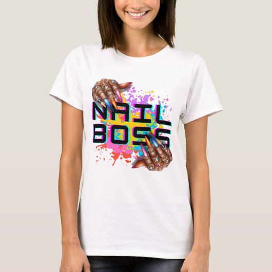 "Nail Boss" Bold Beauty Tech T-shirt (Voorkant)