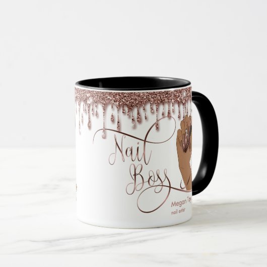 Nail Boss, cadeau voor nageltechnische manicure Mok (Voorkant rechts)