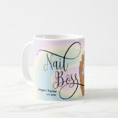 Nail Boss, nageltechnicus, lange nagels, holograaf Koffiemok (Voorkant links)