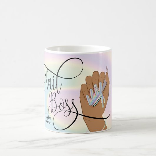 Nail Boss, nageltechnicus, lange nagels, holograaf Koffiemok (Center)