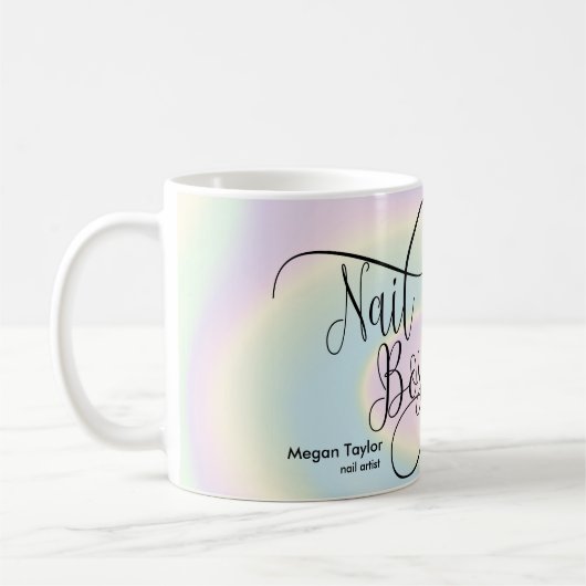 Nail Boss, nageltechnicus, lange nagels, holograaf Koffiemok (Links)