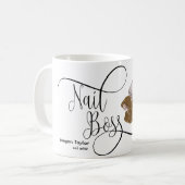 Nail Boss, nageltechnicus, lange nagels, mest C Koffiemok (Voorkant links)