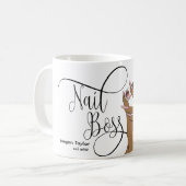 Nail Boss, nageltechnicus, lange nagels, mest C Koffiemok (Voorkant links)