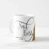 Nail Boss, nageltechnicus, lange nagels, mest C Koffiemok (Voorkant links)