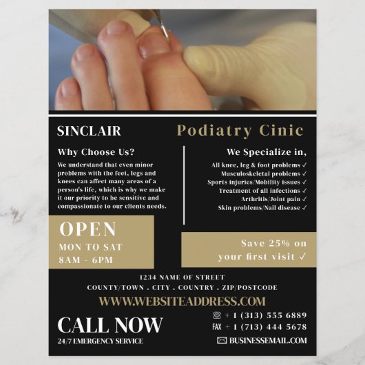 Nail Care Portrait, Podiatry Clinic, Podiatrist Flyer (Voorkant)