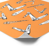 Nail-clippers in Oranje geïllustreerd kunstwerk Poster (Hoek)