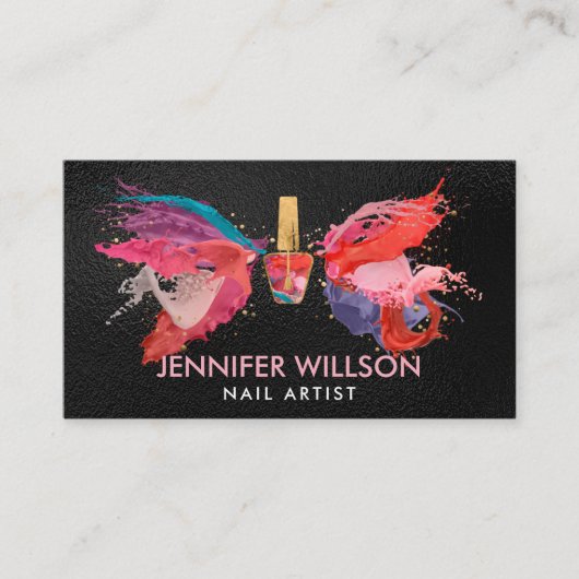 Nail Colors Splash Visitekaartje (Voorkant)