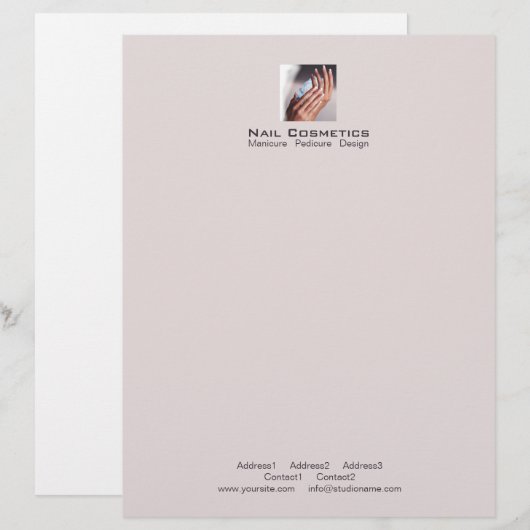 Nail Cosmetics 1 - Letterhead Briefhoofd Sjabloon (Voorkant / Achterkant)