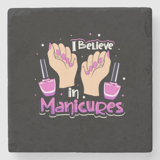 Nail Hustler gelooft in manicures Stenen Onderzetter (Voorkant)