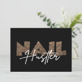 Nail Hustler Leopard Animal Invitation Kaart (Staand voorkant)