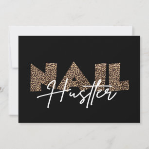 Nail Hustler Leopard Animal Invitation Kaart