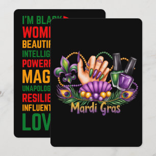 Nail Hustler Mardi Gras Zwarte Geschiedenis Erfeni Feestdagenkaart