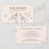 Nail Ivory Beige Manicure Stylist Make-up Visitekaartje (Voorkant / Achterkant)