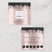 Nail Lashes Black Drivers 6 Punks Logo Roos Vierkante Visitekaartje (Voorkant / Achterkant)