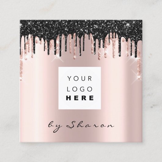 Nail Lashes Black Drivers 6 Punks Logo Roos Vierkante Visitekaartje (Voorkant)