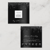 Nail Lashes Black Drivers 6 Punts aangepaste Logo Vierkante Visitekaartje (Voorkant / Achterkant)