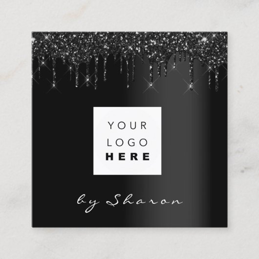 Nail Lashes Black Drivers 6 Punts aangepaste Logo Vierkante Visitekaartje (Voorkant)