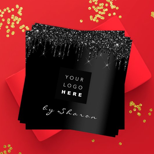 Nail Lashes Black Drivers 6 Punts Custom Logo VIP Vierkante Visitekaartje