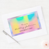 Nail Lashes Makeup Holografregenboog van tot Rechthoekige Sticker (Envelop)