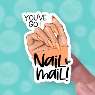 Nail Mail Cute Nailfie Handje Pose Small Business Sticker